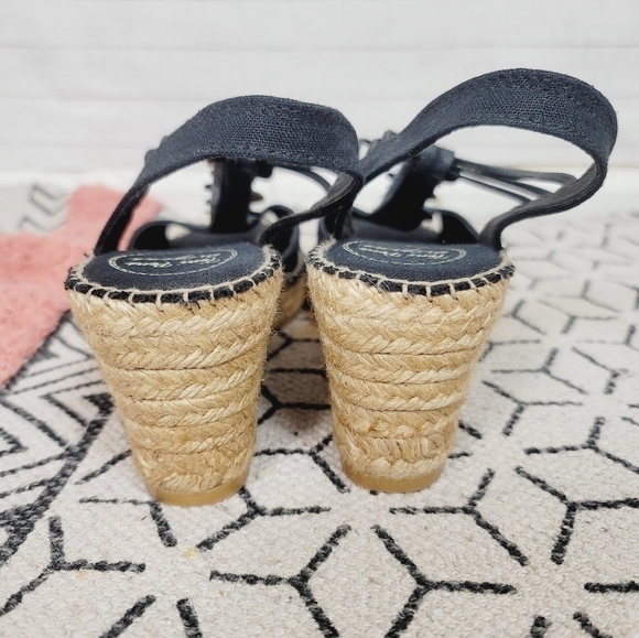 TONI PONS ORIGINAL Sitges Espadrille Sandal in Black Fabric, sz 9 / 40 - Picture 7 of 16